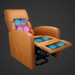 Sillón relax elevador color Cámel con Tecnología japonesa de masaje shiatsu