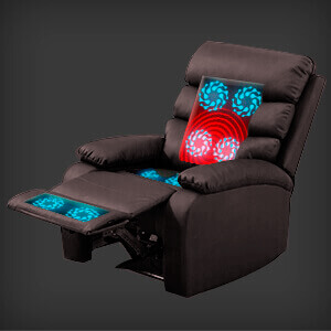 Sillón relax elevador ElevateZen | color wengué con Tecnología japonesa de masaje shiatsu